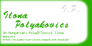 ilona polyakovics business card